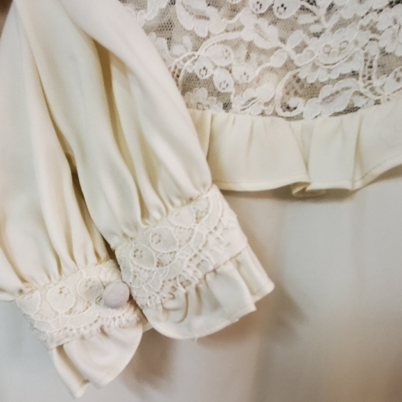 Vintage Lace Howard Wolf Long Sleeved Blouse with Loop Closure Buttons - Picture 3 of 5